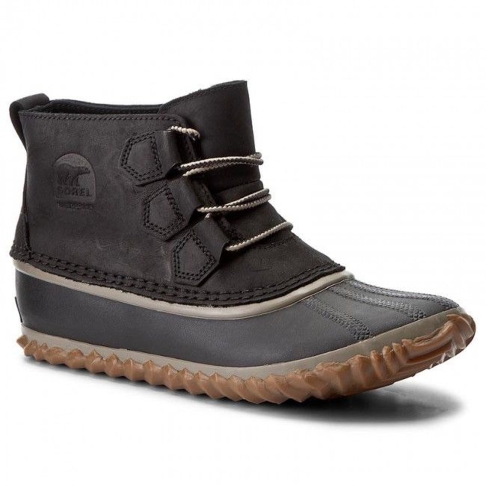 SOREL Out N About black ankle rain snow boots, 9.